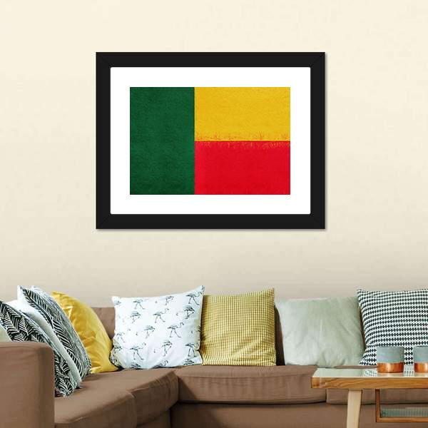 Flag Of Benin Canvas Wall Art-3 Horizontal-Gallery Wrap-25" x 16"-Tiaracle