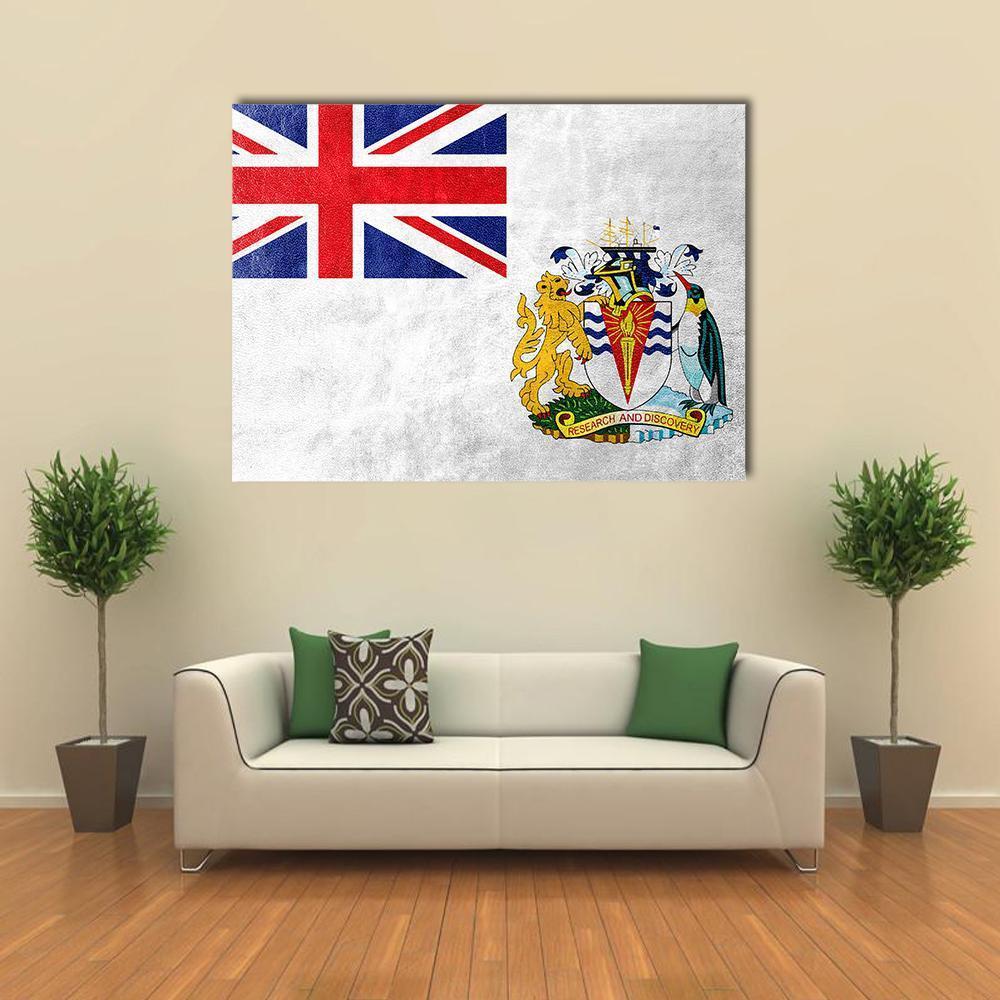 Flag Of British Antarctic Territory Canvas Wall Art-1 Piece-Gallery Wrap-48" x 32"-Tiaracle