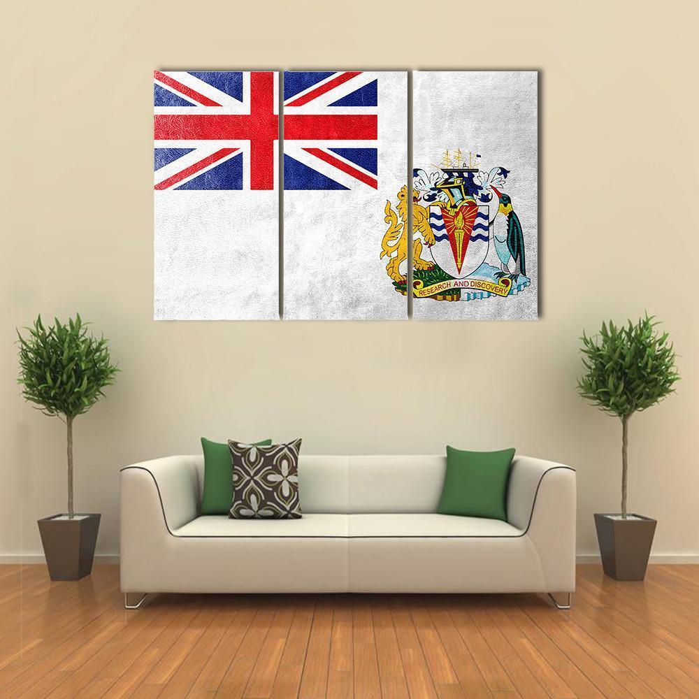 Flag Of British Antarctic Territory Canvas Wall Art-3 Horizontal-Gallery Wrap-37" x 24"-Tiaracle