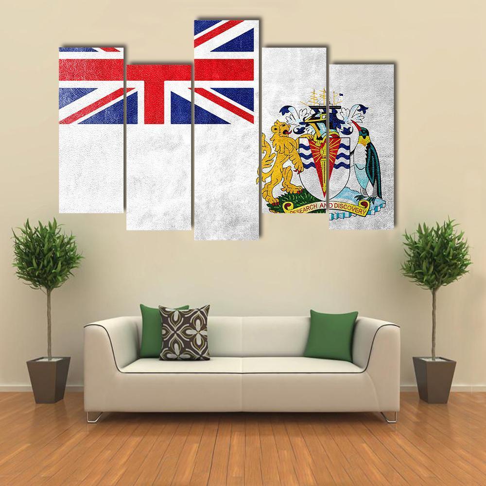Flag Of British Antarctic Territory Canvas Wall Art-5 Pop-Gallery Wrap-47" x 32"-Tiaracle
