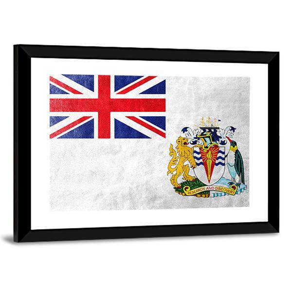 Flag Of British Antarctic Territory Canvas Wall Art-3 Horizontal-Gallery Wrap-25" x 16"-Tiaracle