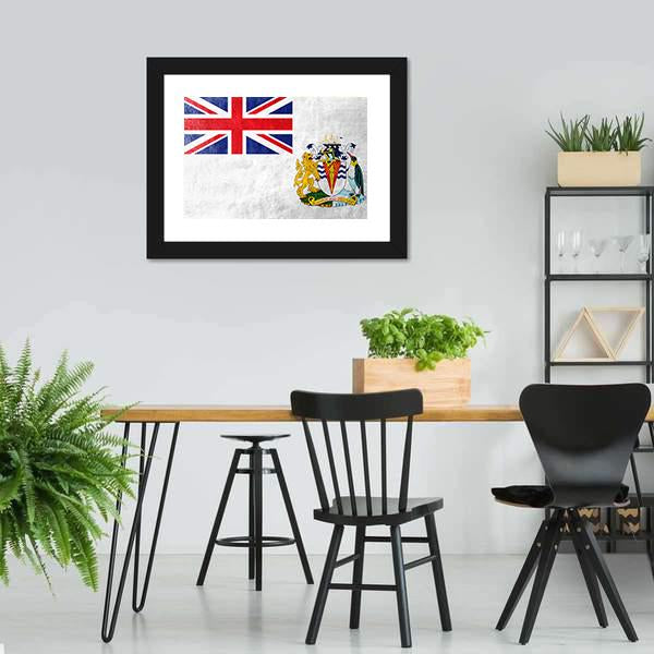 Flag Of British Antarctic Territory Canvas Wall Art-3 Horizontal-Gallery Wrap-25" x 16"-Tiaracle