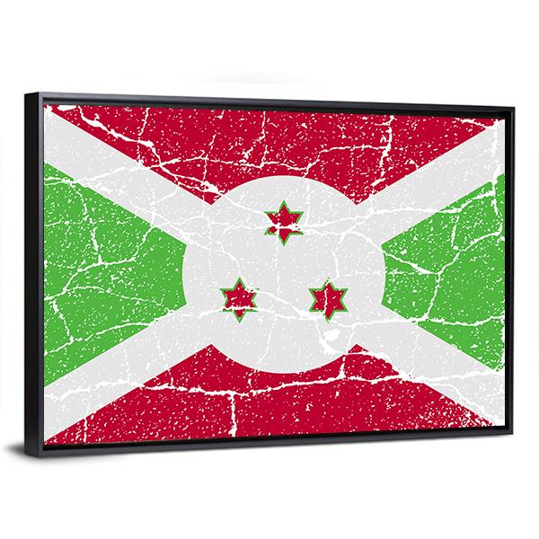 Flag Of Burundi Canvas Wall Art-3 Horizontal-Gallery Wrap-25" x 16"-Tiaracle