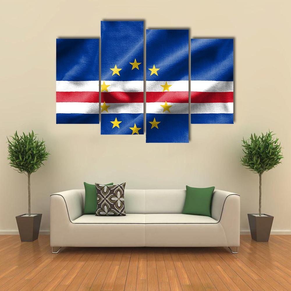 Flag Of Cape Verde Canvas Wall Art-4 Pop-Gallery Wrap-50" x 32"-Tiaracle