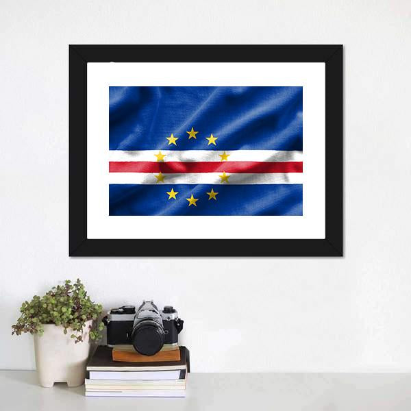 Flag Of Cape Verde Canvas Wall Art-1 Piece-Framed Print-20" x 16"-Tiaracle