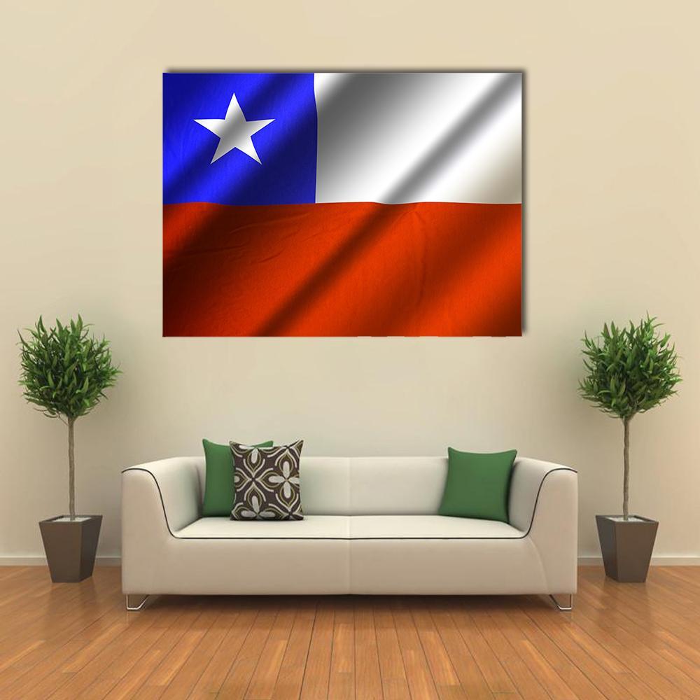 Flag Of Chile Canvas Wall Art-1 Piece-Gallery Wrap-48" x 32"-Tiaracle