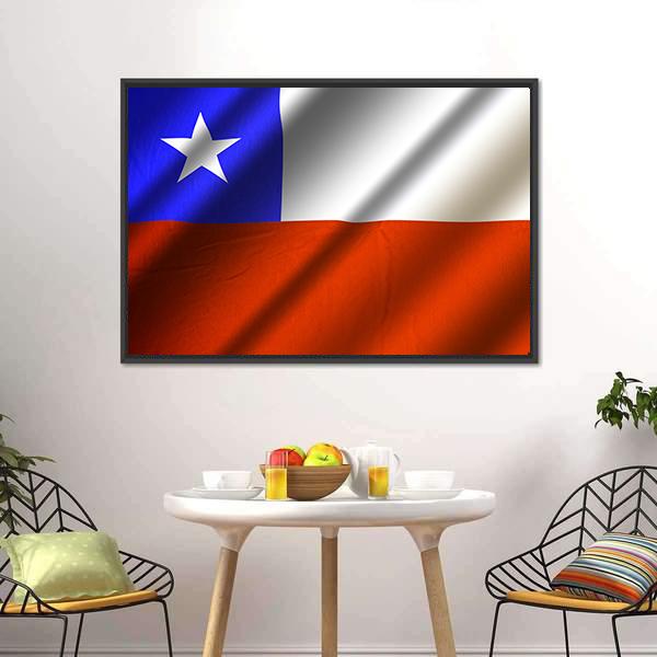 Flag Of Chile Canvas Wall Art-3 Horizontal-Gallery Wrap-25" x 16"-Tiaracle