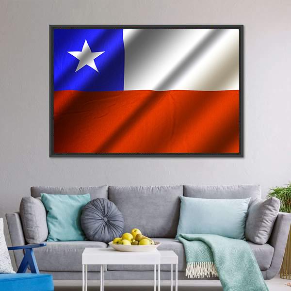 Flag Of Chile Canvas Wall Art-3 Horizontal-Gallery Wrap-25" x 16"-Tiaracle