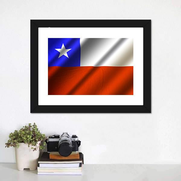Flag Of Chile Canvas Wall Art-1 Piece-Framed Print-20" x 16"-Tiaracle