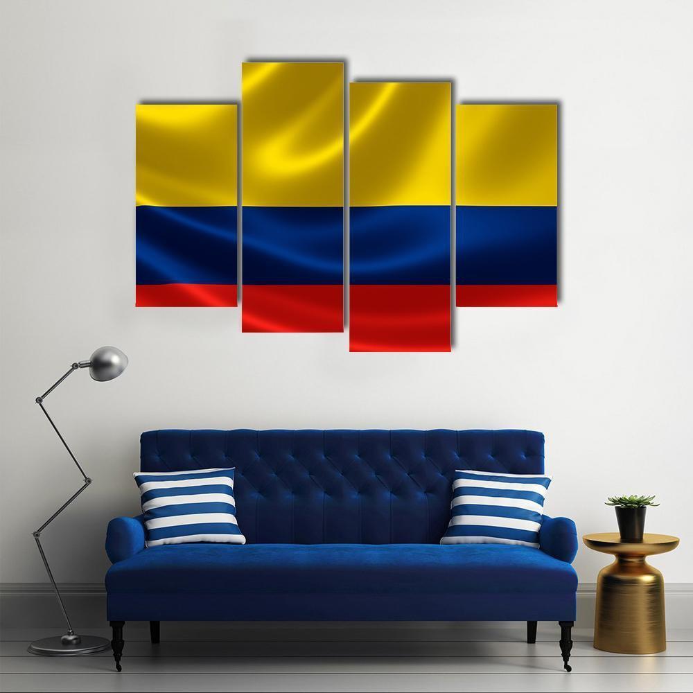 Flag Of Colombia Canvas Wall Art-4 Pop-Gallery Wrap-50" x 32"-Tiaracle