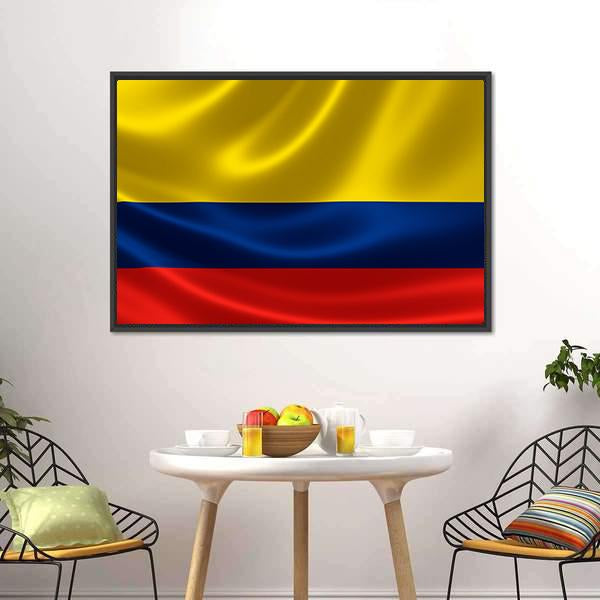 Flag Of Colombia Canvas Wall Art-3 Horizontal-Gallery Wrap-25" x 16"-Tiaracle