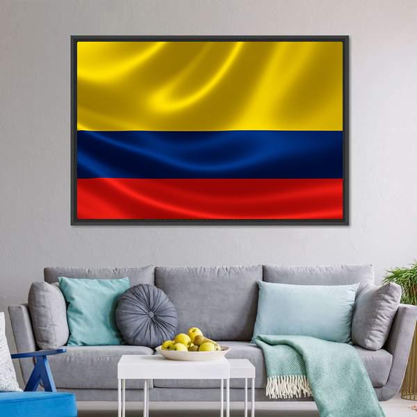 Flag Of Colombia Canvas Wall Art-3 Horizontal-Gallery Wrap-25" x 16"-Tiaracle