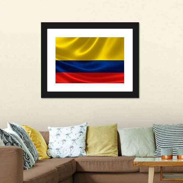 Flag Of Colombia Canvas Wall Art-3 Horizontal-Gallery Wrap-25" x 16"-Tiaracle