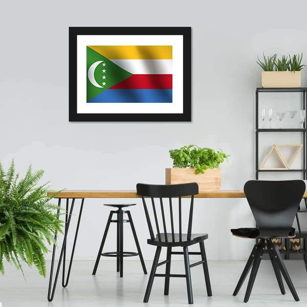 Flag Of Comoros Canvas Wall Art-3 Horizontal-Gallery Wrap-25" x 16"-Tiaracle
