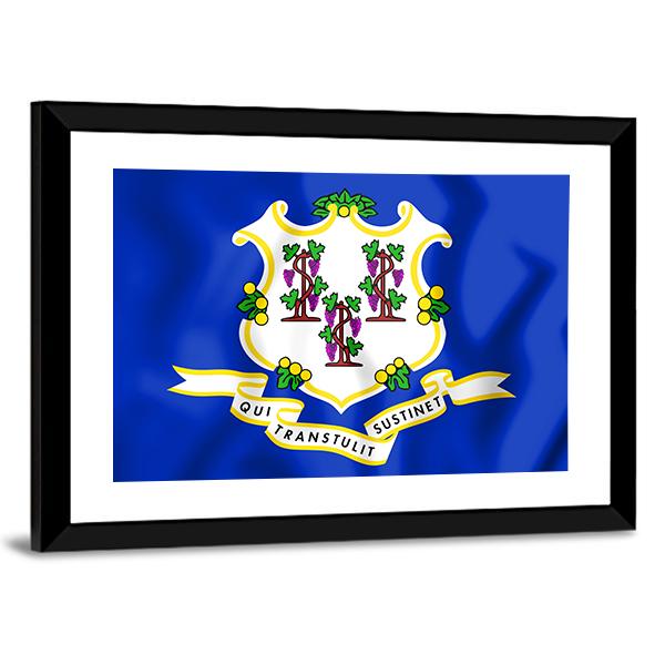 Flag Of Connecticut Canvas Wall Art-3 Horizontal-Gallery Wrap-25" x 16"-Tiaracle