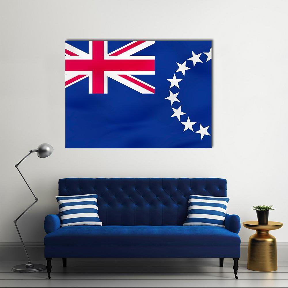 Flag Of Cook Islands Canvas Wall Art-1 Piece-Gallery Wrap-48" x 32"-Tiaracle