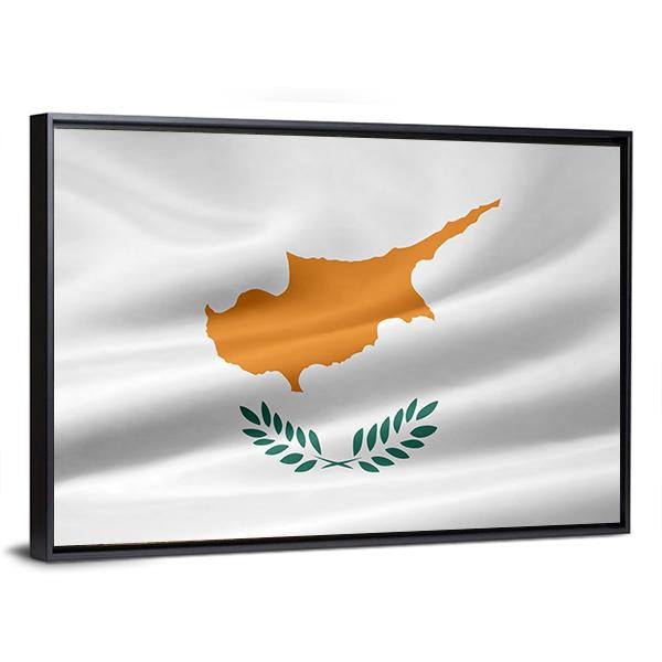 Flag Of Cyprus Canvas Wall Art-3 Horizontal-Gallery Wrap-25" x 16"-Tiaracle