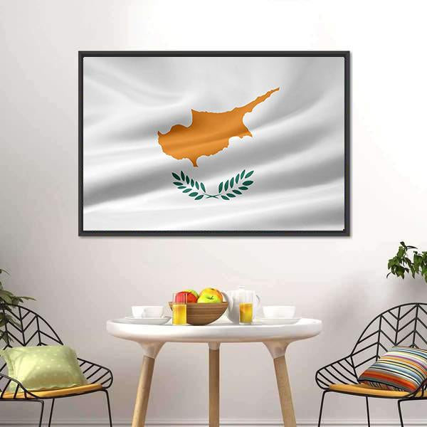 Flag Of Cyprus Canvas Wall Art-3 Horizontal-Gallery Wrap-25" x 16"-Tiaracle