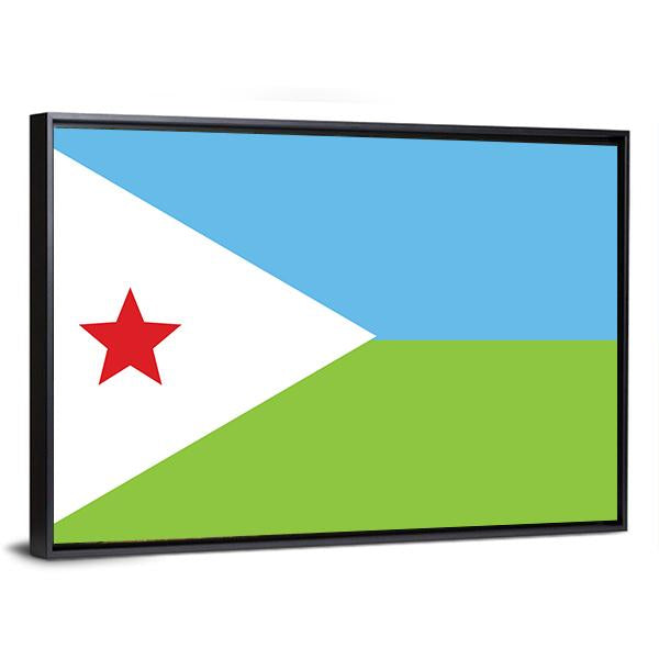 Flag Of Djibouti Canvas Wall Art-3 Horizontal-Gallery Wrap-25" x 16"-Tiaracle