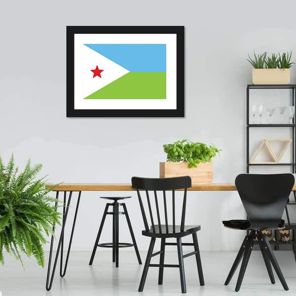 Flag Of Djibouti Canvas Wall Art-3 Horizontal-Gallery Wrap-25" x 16"-Tiaracle