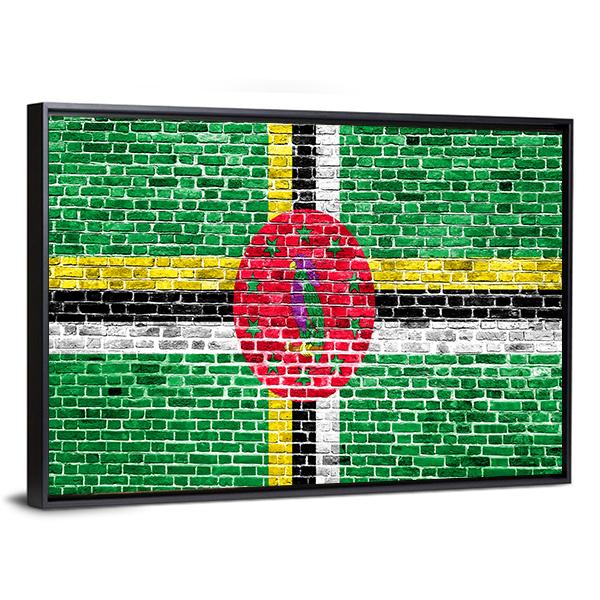 Flag Of Dominica Canvas Wall Art-3 Horizontal-Gallery Wrap-25" x 16"-Tiaracle