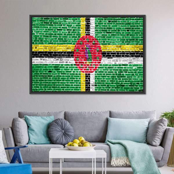Flag Of Dominica Canvas Wall Art-3 Horizontal-Gallery Wrap-25" x 16"-Tiaracle