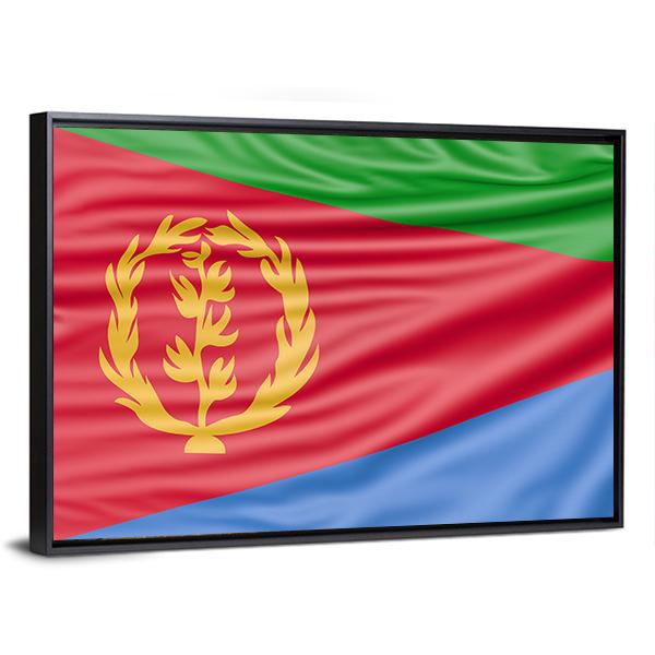 Flag Of Eritrea Canvas Wall Art-3 Horizontal-Gallery Wrap-25" x 16"-Tiaracle