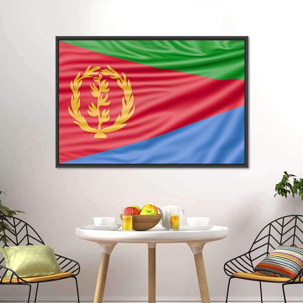 Flag Of Eritrea Canvas Wall Art-3 Horizontal-Gallery Wrap-25" x 16"-Tiaracle