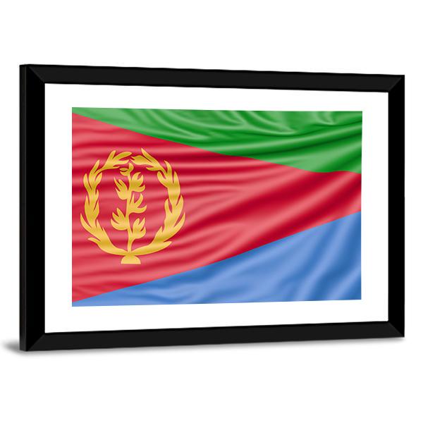 Flag Of Eritrea Canvas Wall Art-3 Horizontal-Gallery Wrap-25" x 16"-Tiaracle