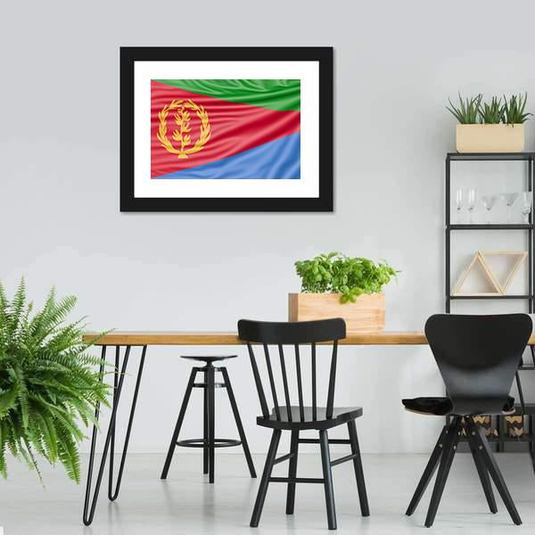 Flag Of Eritrea Canvas Wall Art-3 Horizontal-Gallery Wrap-25" x 16"-Tiaracle