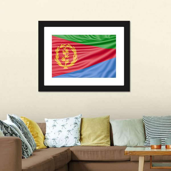 Flag Of Eritrea Canvas Wall Art-3 Horizontal-Gallery Wrap-25" x 16"-Tiaracle