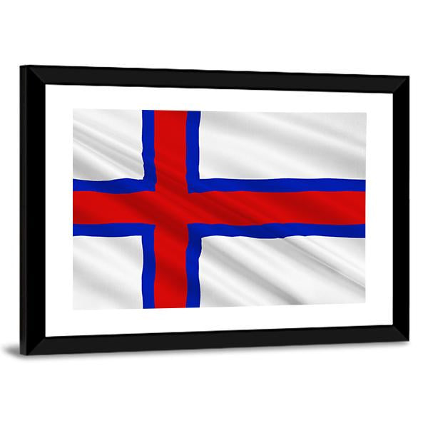 Flag Of Faroe Islands Canvas Wall Art-3 Horizontal-Gallery Wrap-25" x 16"-Tiaracle