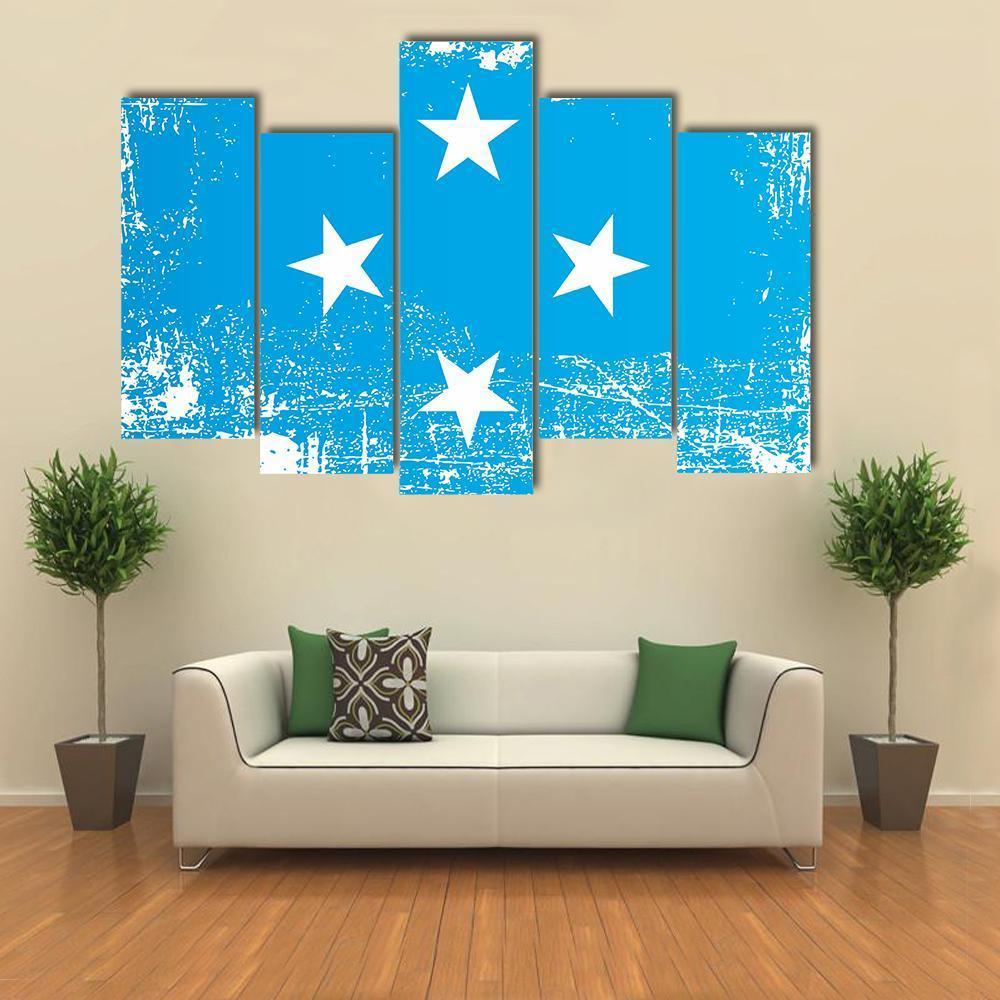 Flag Of Federated States Of Micronesia Canvas Wall Art-5 Pop-Gallery Wrap-47" x 32"-Tiaracle