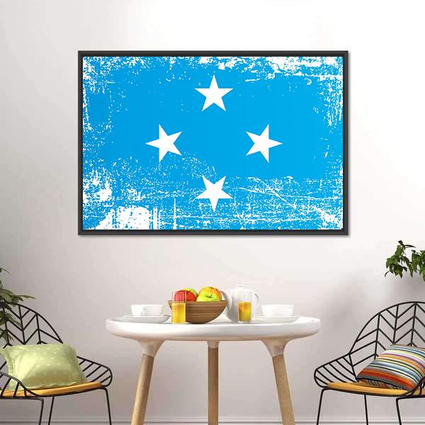 Flag Of Federated States Of Micronesia Canvas Wall Art-3 Horizontal-Gallery Wrap-25" x 16"-Tiaracle