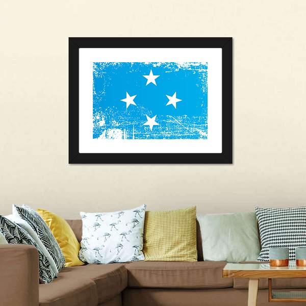 Flag Of Federated States Of Micronesia Canvas Wall Art-3 Horizontal-Gallery Wrap-25" x 16"-Tiaracle