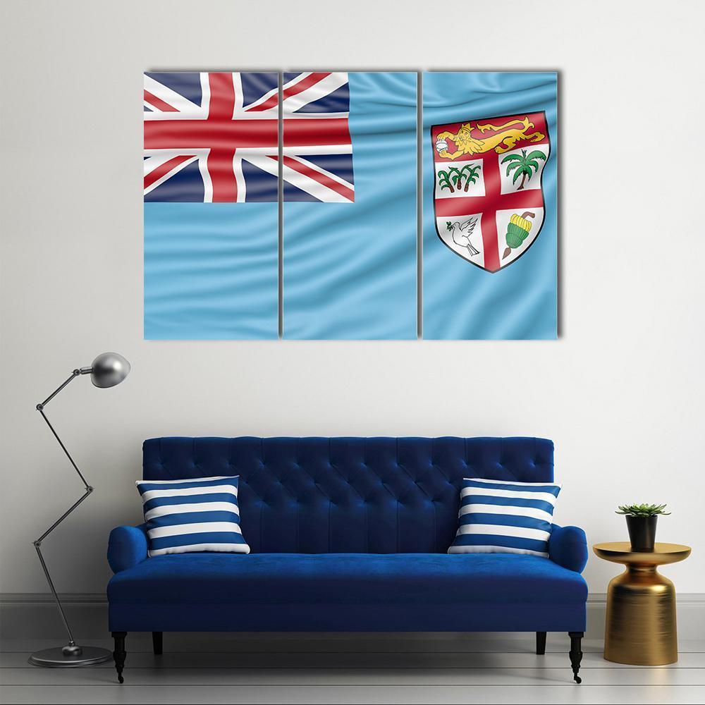 Flag Of Fiji Canvas Wall Art-3 Horizontal-Gallery Wrap-37" x 24"-Tiaracle