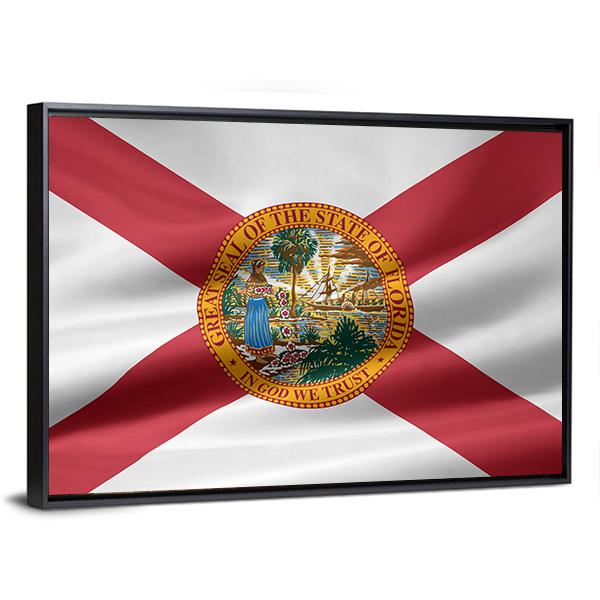Flag Of Florida Canvas Wall Art-3 Horizontal-Gallery Wrap-25" x 16"-Tiaracle