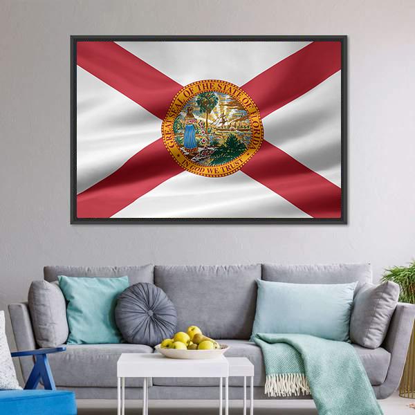 Flag Of Florida Canvas Wall Art-3 Horizontal-Gallery Wrap-25" x 16"-Tiaracle