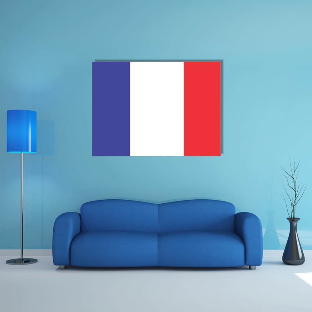 Flag Of France Canvas Wall Art-1 Piece-Gallery Wrap-48" x 32"-Tiaracle