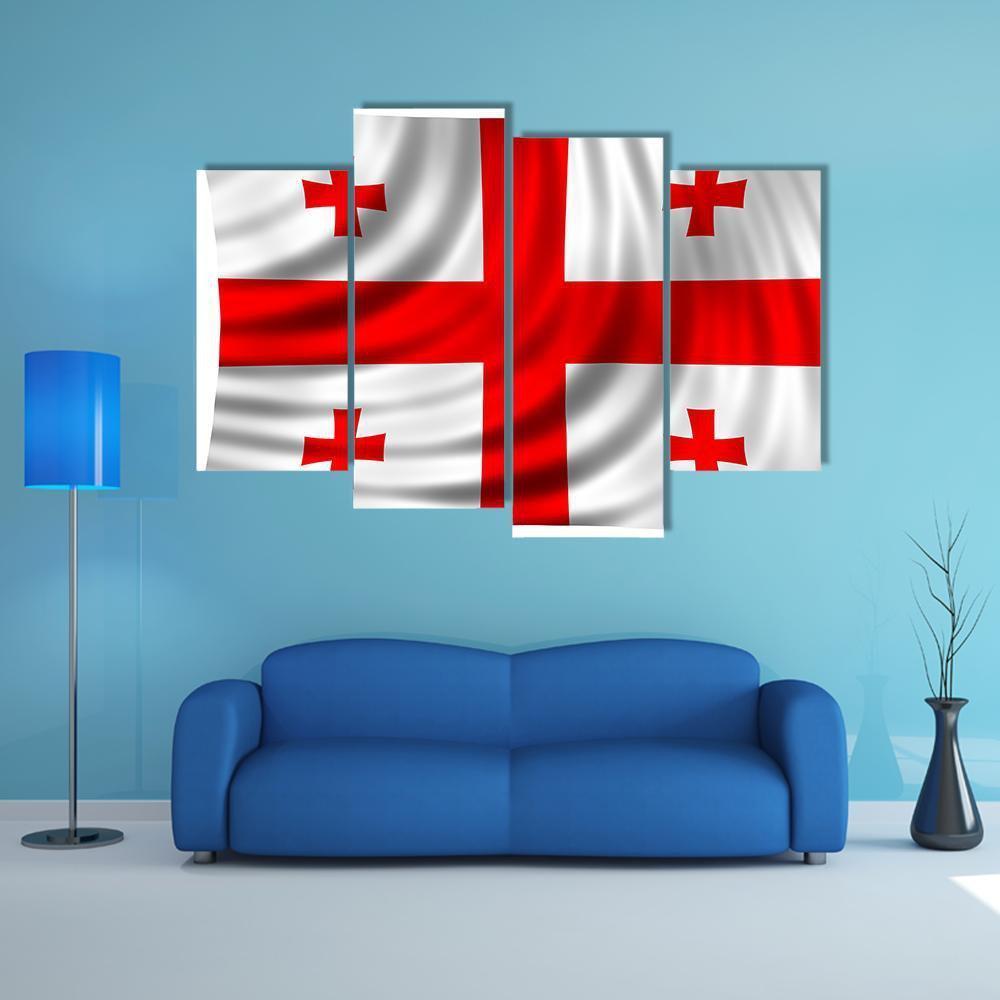 Flag Of Georgia Canvas Wall Art-4 Pop-Gallery Wrap-50" x 32"-Tiaracle