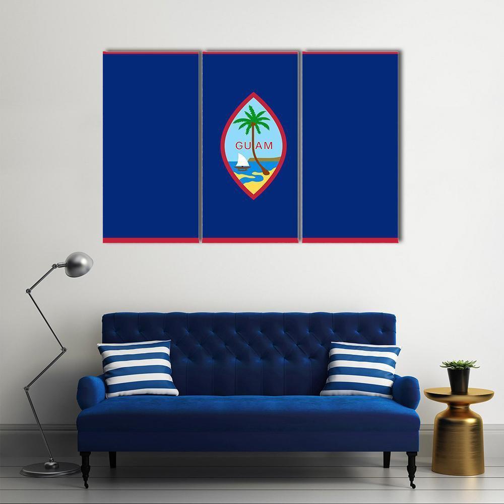 Flag Of Guam Canvas Wall Art-3 Horizontal-Gallery Wrap-37" x 24"-Tiaracle