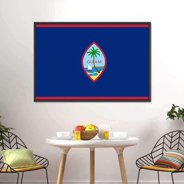 Flag Of Guam Canvas Wall Art-3 Horizontal-Gallery Wrap-25" x 16"-Tiaracle