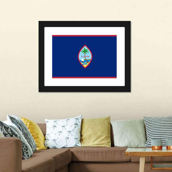 Flag Of Guam Canvas Wall Art-3 Horizontal-Gallery Wrap-25" x 16"-Tiaracle