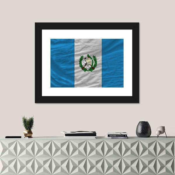Flag Of Guatemala Canvas Wall Art-1 Piece-Framed Print-20" x 16"-Tiaracle