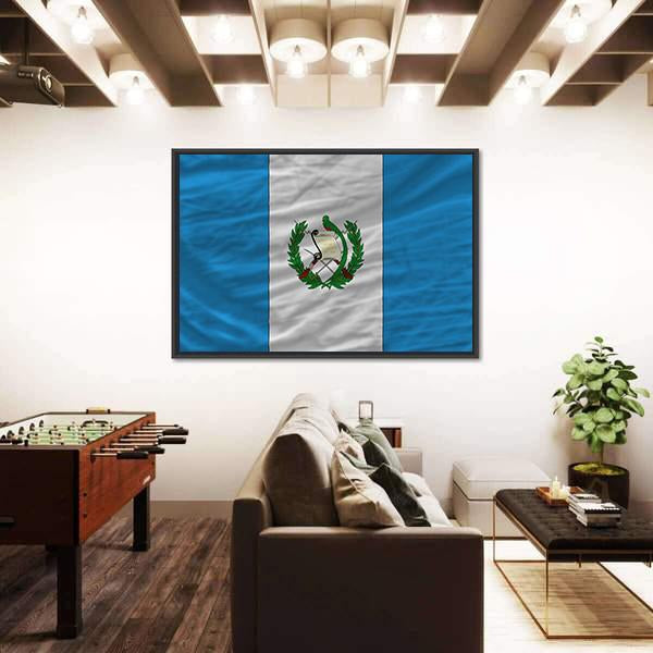 Flag Of Guatemala Canvas Wall Art-3 Horizontal-Gallery Wrap-25" x 16"-Tiaracle