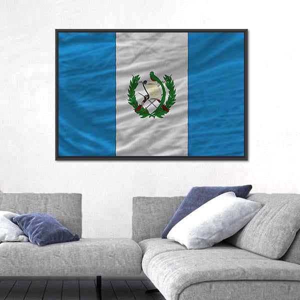 Flag Of Guatemala Canvas Wall Art-3 Horizontal-Gallery Wrap-25" x 16"-Tiaracle