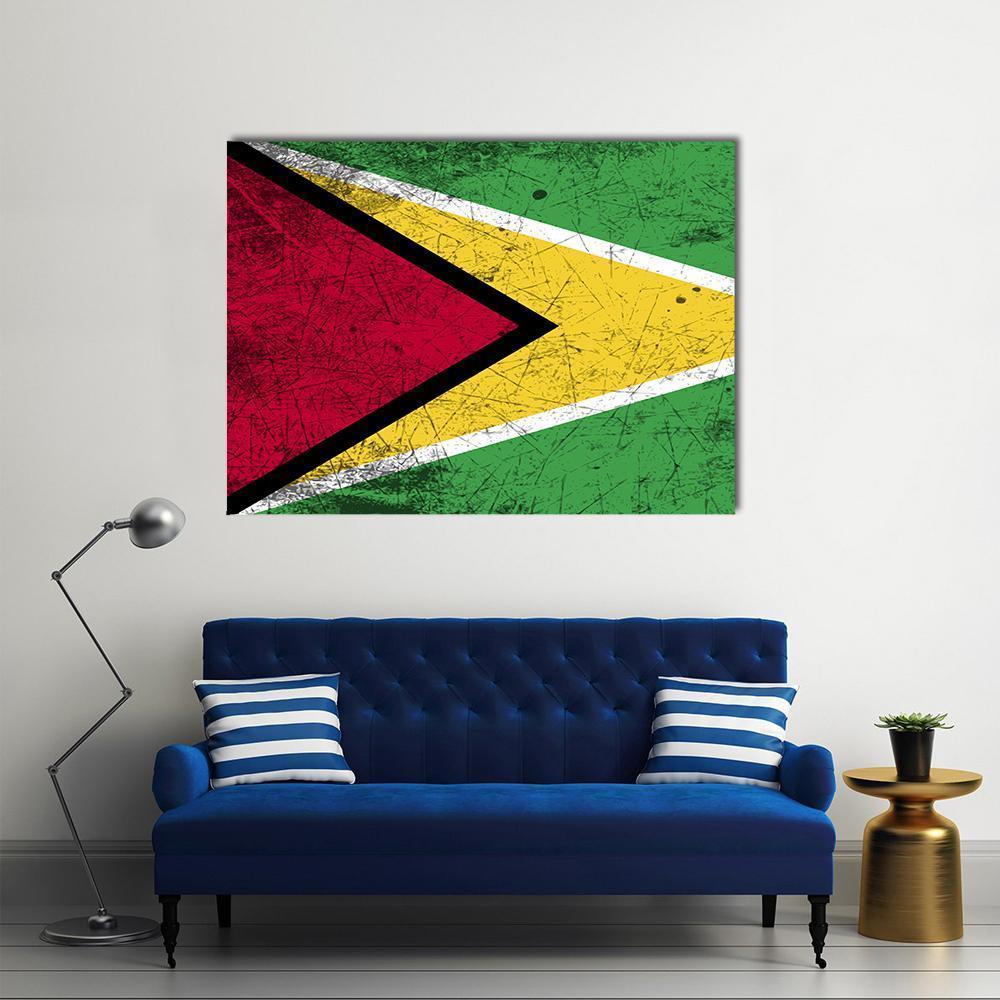 Flag Of Guyana Canvas Wall Art-1 Piece-Gallery Wrap-48" x 32"-Tiaracle