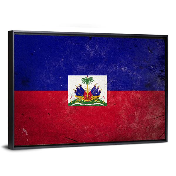 Flag Of Haiti Canvas Wall Art-3 Horizontal-Gallery Wrap-25" x 16"-Tiaracle