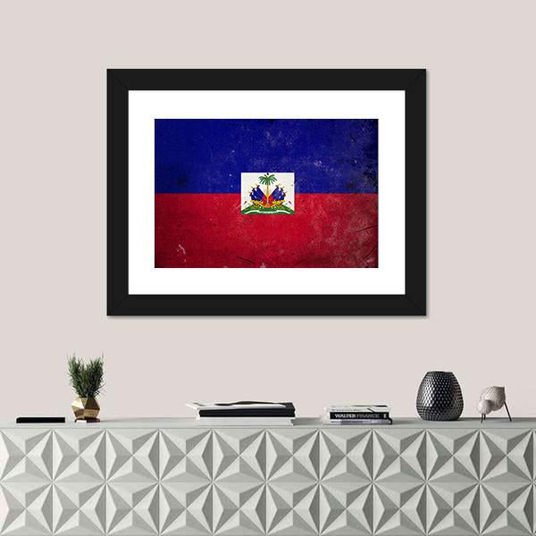 Flag Of Haiti Canvas Wall Art-3 Horizontal-Gallery Wrap-25" x 16"-Tiaracle