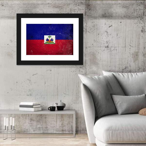 Flag Of Haiti Canvas Wall Art-3 Horizontal-Gallery Wrap-25" x 16"-Tiaracle